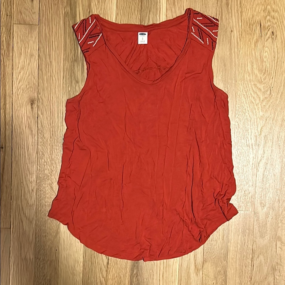Old Navy Red Orange Sleeveless Top S